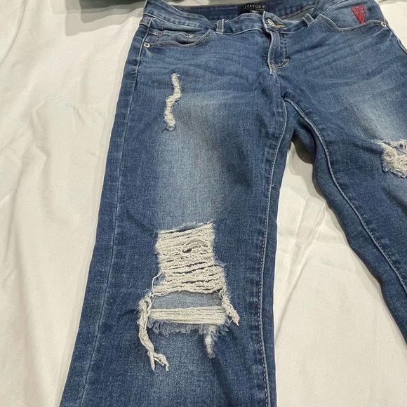 Delina Distressed‎ Embroidered Skinny Jean - Picture 5 of 16